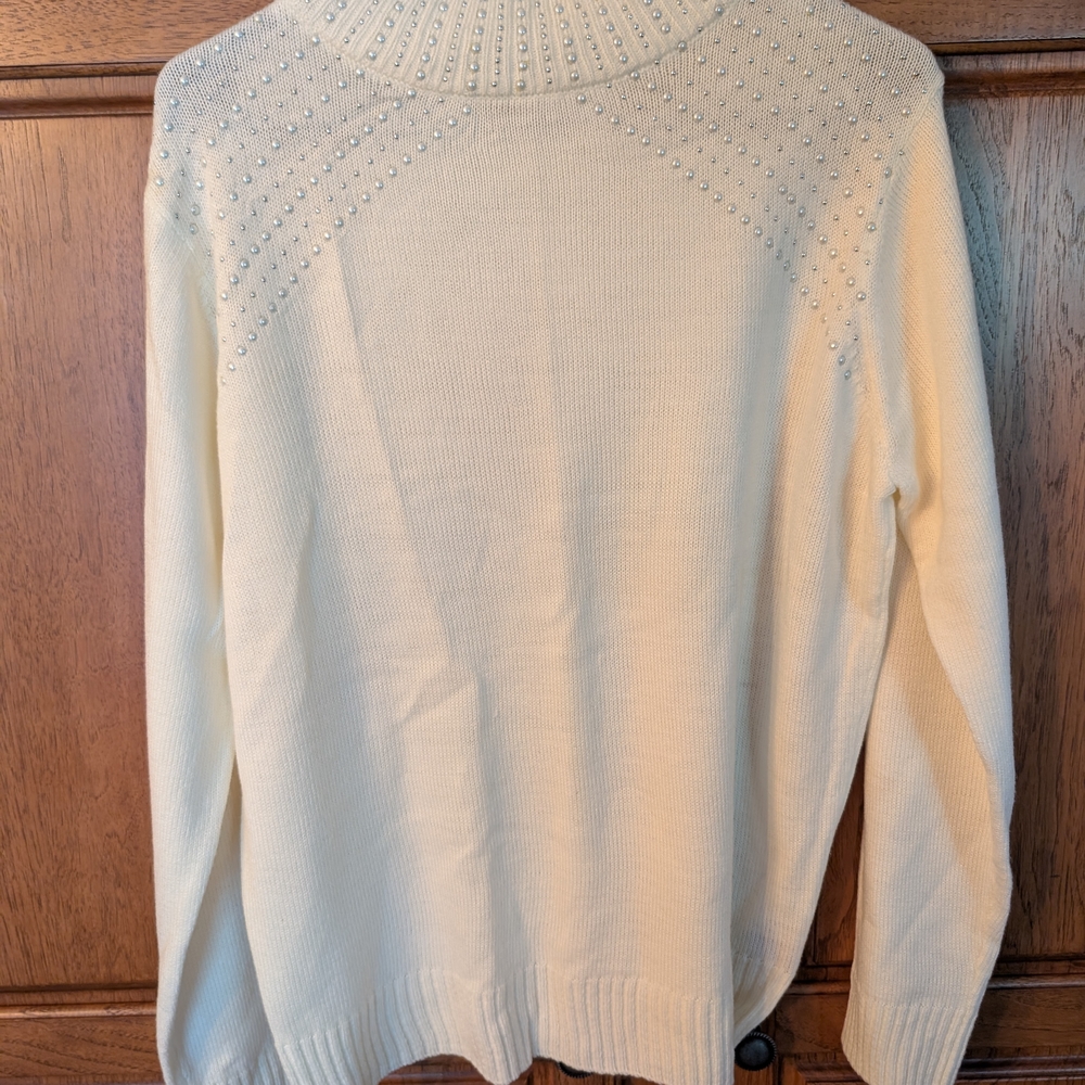 Juicy Couture Cream Cowl Neck Sweater with Ribbed Knit
